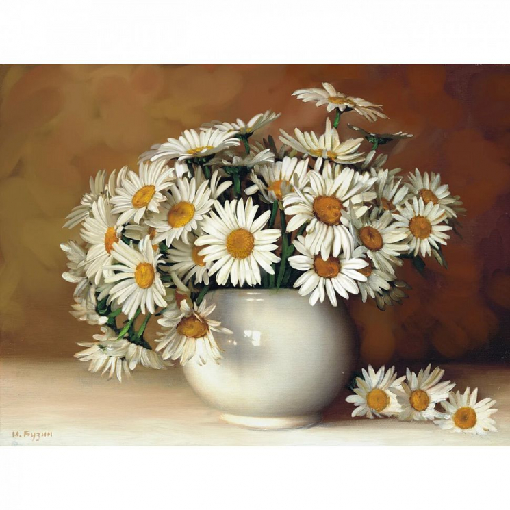 Картины мозаикой Molly арт.KM0257 Бузин. Садовые ромашки (21 цвет) 40х50 см