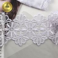 Кружево гипюр KRUZHEVO арт.TR.16GB0194 шир.105мм цв.1 белый уп.9м