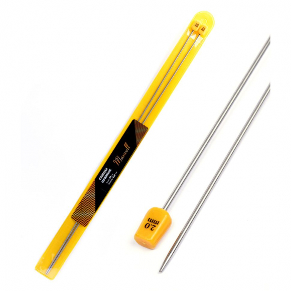 Спицы для вязания прямые Maxwell Gold, металл арт.35-20 2,0 мм /35 см (2 шт)