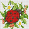 Набор Белоснежка для изготовления картин со стразами арт.БЛ.450-ST-PS Божья коровка 20х20 см