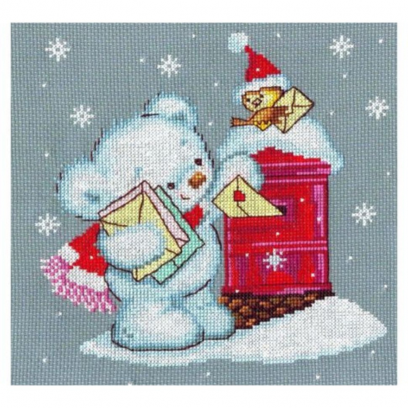 Набор для вышивания мулине НИТЕКС арт.0172 Письма Деду Морозу 19х20 см