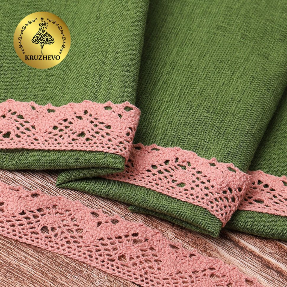 Тесьма вязаная KRUZHEVO 30мм TBY-5234 цв.32 розовый уп.10м