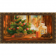 Рисунок на ткани (Бисер) КОНЁК арт. 8419 Новогодний уют 25х45 см