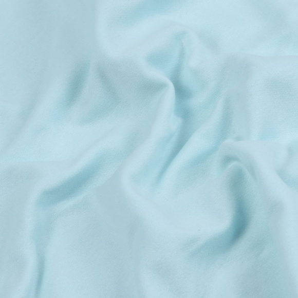 Ткань трикотаж Футер 2х нитка начес с лайкрой 190г опененд 100+100см голубой 12-4609 уп.6м