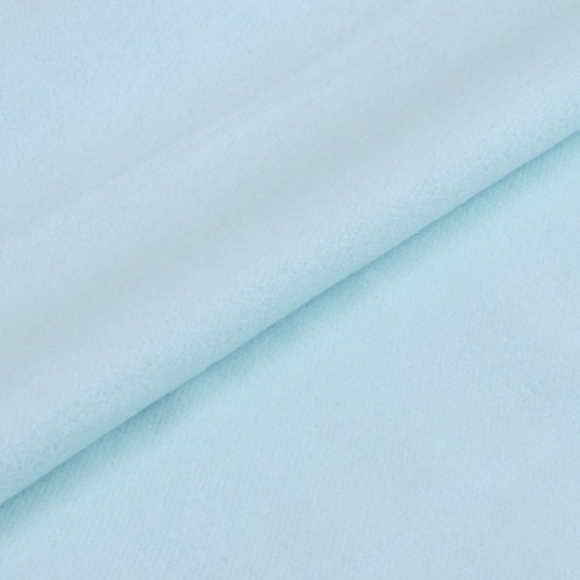 Ткань трикотаж Футер 2х нитка начес с лайкрой 190г опененд 100+100см голубой 12-4609 уп.6м