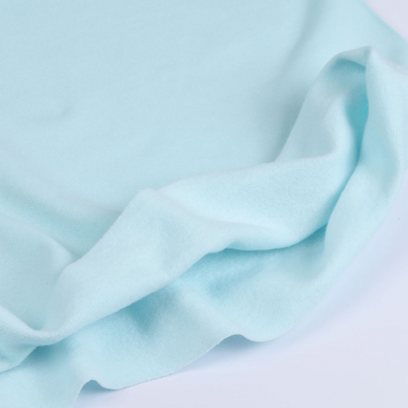 Ткань трикотаж Футер 2х нитка начес с лайкрой 190г опененд 100+100см голубой 12-4609 уп.6м