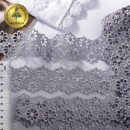 Кружево гипюр KRUZHEVO арт.TR.8G8184 шир.44мм цв.6 св.серый уп.9м