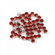 Стразы пришивные в цапах стекло TBY арт.MS.40.R цв.красный 4 мм уп.1440 шт