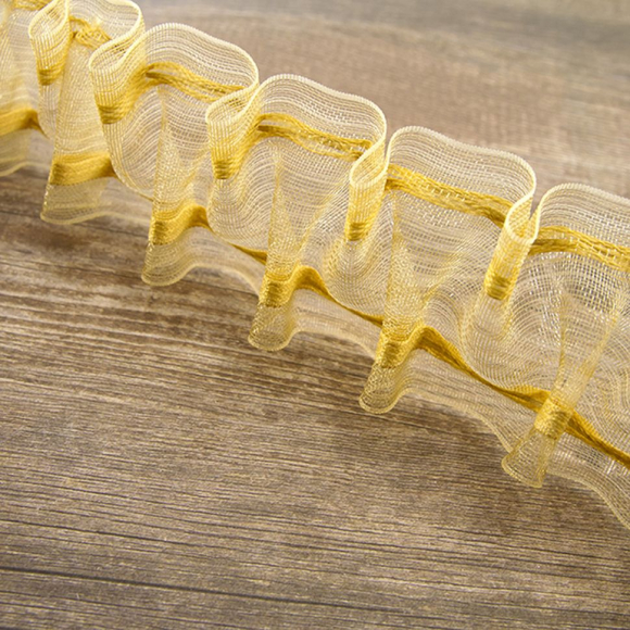 33147_Лента шторная прозрачная, равномерной сборки, 50 мм, цвет бежевый