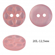 Пуговицы пластик TBY P-L06-7 цв.розовый 20L-12-13мм, 2 прокола, 50 шт