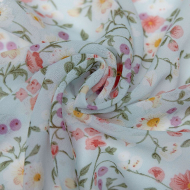 Ткань Шифон 75 г кв.м 100% полиэстер шир.145 см арт.Р.34001.03 цв.03 голубой уп.30м