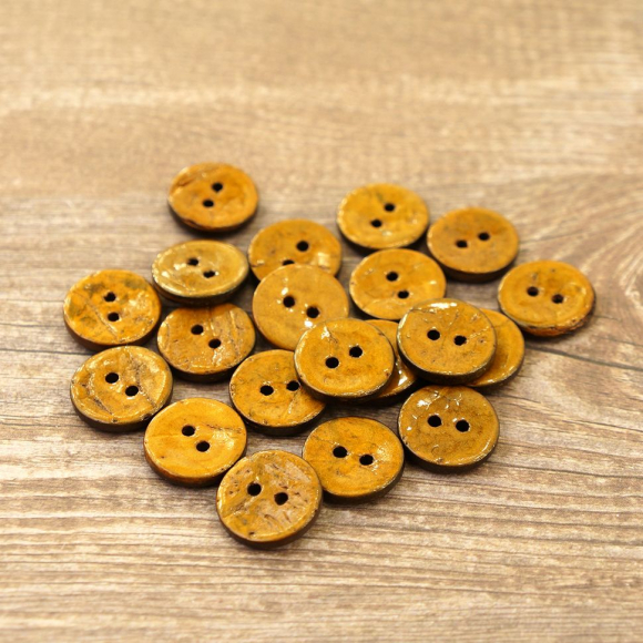 Пуговицы CONCEPT, размер 24, кокос, цвет COL.1 темно-желтый