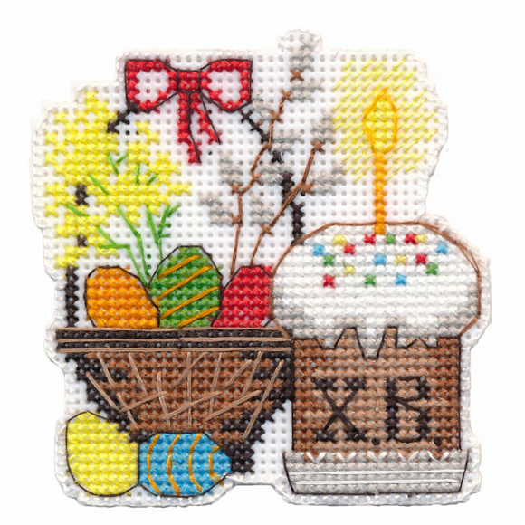 Набор для вышивания ОВЕН арт. 1445  Магнит. Праздничный стол 8х8,4 см