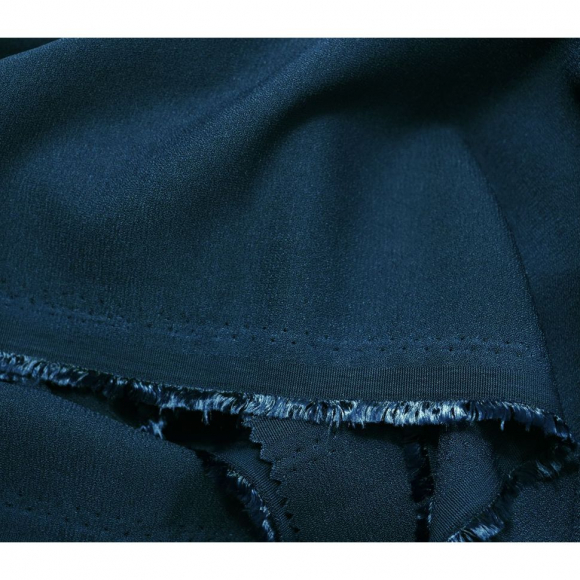 Ткань Креп 210 г кв.м 95% полиэстер, 5% спандекс шир.150 см арт.Р.11353.12 цв.12 синий уп.25м