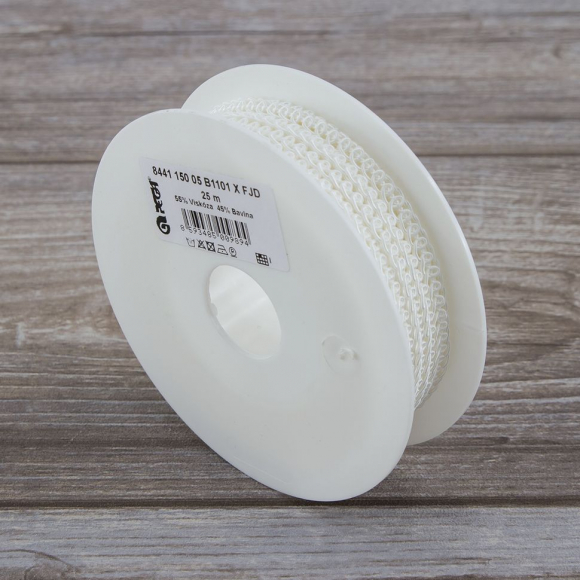 Тесьма PEGA тип отделочная, цвет белый, 5 мм