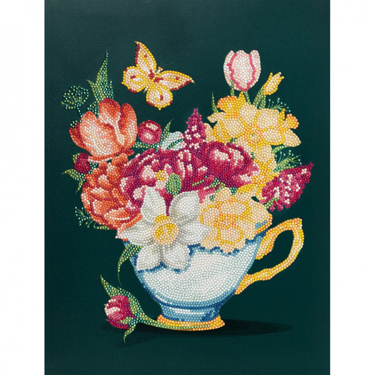 Кристальная мозаика на подрамнике ФРЕЯ арт.ALPD-051 Цветочный чай 30х40 см