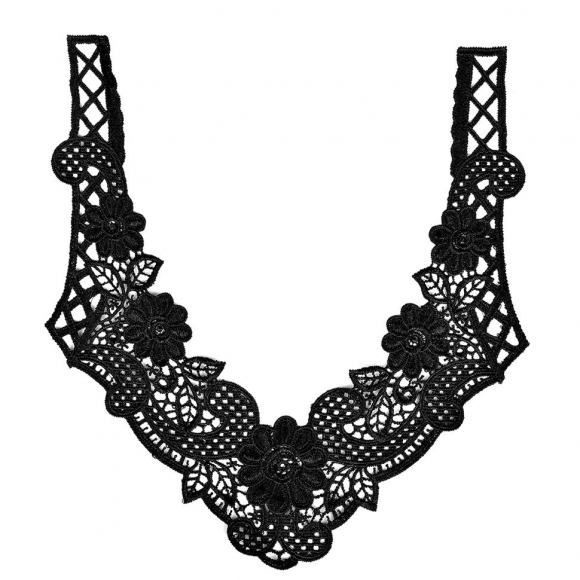 Воротник кружевной арт.TBY.HX-32 24,5х27,8см цв.02 черный, уп.5 шт Воротник кружевной арт.TBY.HX-32 24,5х27,8см цв.02 черный, уп.5 шт