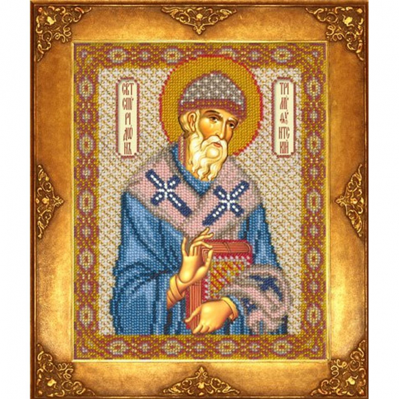 Набор для вышивания бисером РУССКАЯ ИСКУСНИЦА арт.341 БИ Св. Спиридон Тримифунтский 18х22,5 см