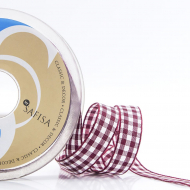 23564_Лента с рисунком клетка SAFISA, 16(18) мм, 25 м, цвет 30, бордо