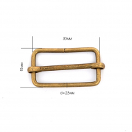Шлевка металлическая TSW 30х 15х 2,3мм цв. античная бронза уп. 500шт
