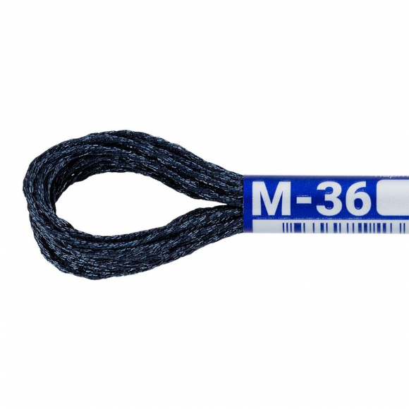 Нитки для вышивания Gamma мулине NM металлик 100% полиэстер 12 x 8 м цв.М-36 т.т.синий