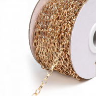 Цепочка 6,7х3,9х1мм, TBY-1950 металл цв.св золото рул.25м