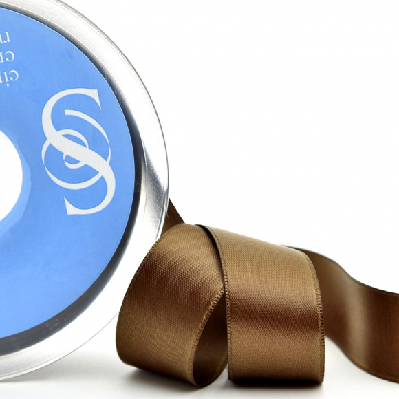 18762_Лента атласная двусторонняя SAFISA, 11 мм, 25 м, цвет 88, светло-коричневый 18762_Лента атласная двусторонняя SAFISA, 11 мм, 25 м, цвет 88, светло-коричневый