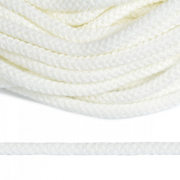 Шнур круглый полиэфир 07мм арт.1с-70 цв.белый уп.100м