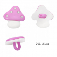 Пуговицы пластик Грибок TBY.P-2224 цв.11 сиреневый 24L-15мм, на ножке, 50 шт