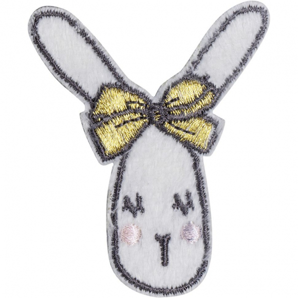 Термоаппликация "Заяц с белым бантом"