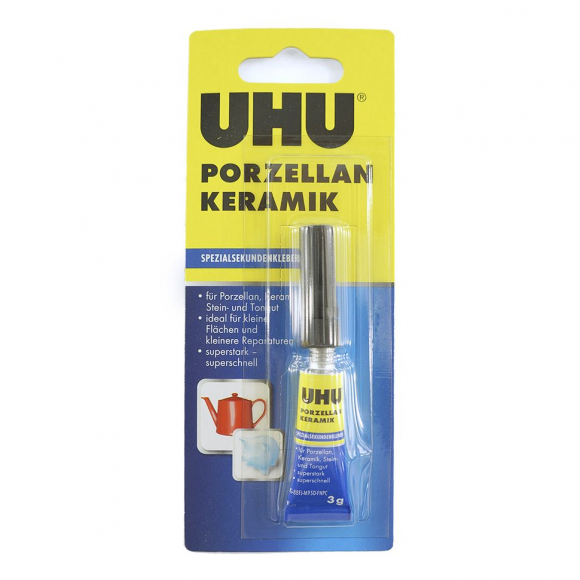92907_Клей для фарфора/керамики секундный UHU Porzellan, 3 г