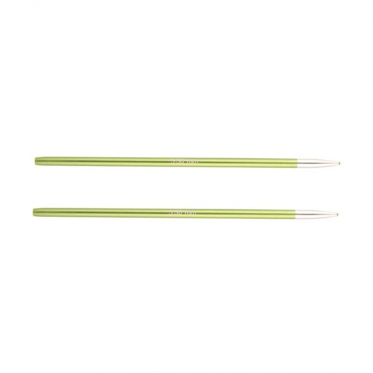 47501 Knit Pro Спицы съемные для вязания Zing 3,5мм для длины тросика 28-126см, алюминий, хризолитовый (зеленый) 2шт
