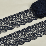 Кружево гипюр KRUZHEVO арт.TR 8GB014 шир.65мм цв.12 т.синий уп.9м