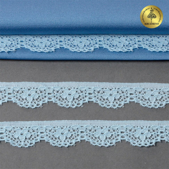 Кружево-стрейч KRUZHEVO арт.TBY.8031 шир.15мм цв.F183 голубой уп.50м