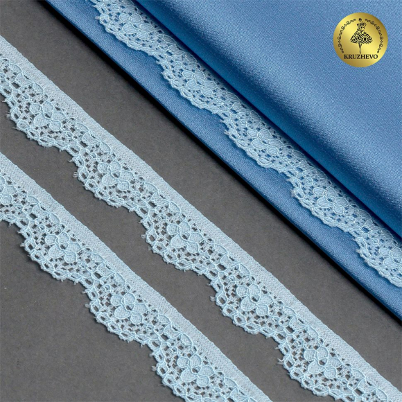 Кружево-стрейч KRUZHEVO арт.TBY.8031 шир.15мм цв.F183 голубой уп.50м