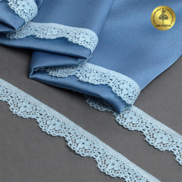 Кружево-стрейч KRUZHEVO арт.TBY.8031 шир.15мм цв.F183 голубой уп.50м