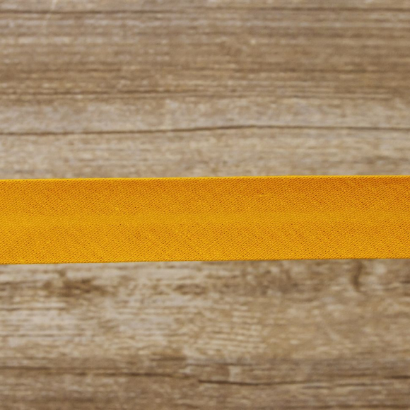 19506_Косая бейка хлопок/полиэстер 20 мм, 25 м, цвет 106, светло-горчичный