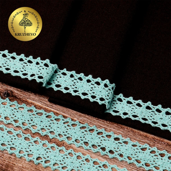 Тесьма вязаная KRUZHEVO 20мм TBY-6307-1 цв.24 мята уп.10м
