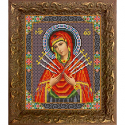 Рисунок на ткани (Бисер) КОНЁК арт. 9211 Богородица Семистрельная 20х25 см