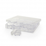 Контейнер с баночками цветочки,арт.TBY 1912-Ц, акрил,цв.прозрачный уп. 12 шт по 5г.