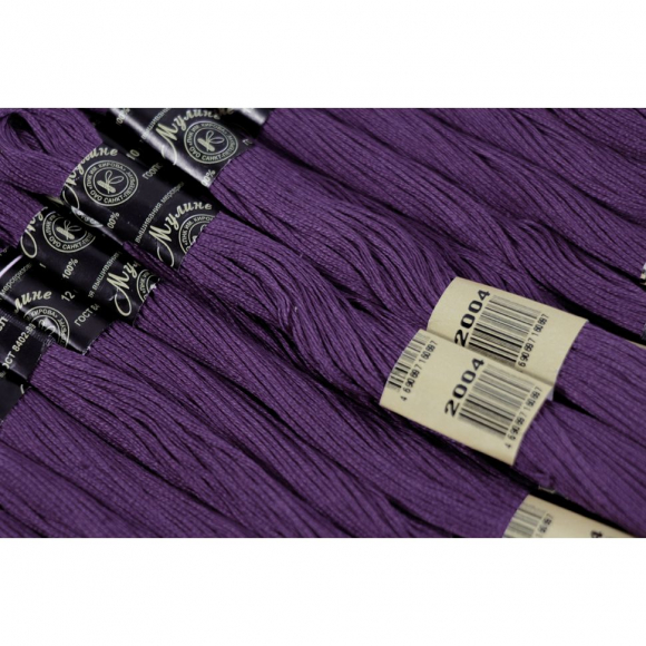 Нитки мулине цв.2004 сиреневый 12х10м С-Пб