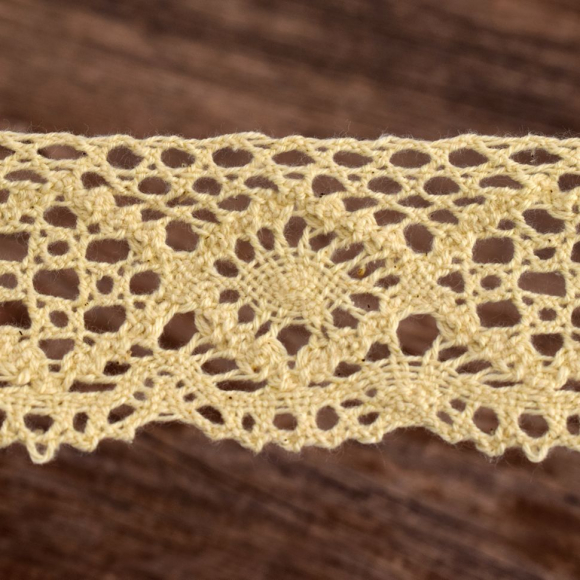 Хлопковое кружево, 40 мм, цвет натуральный