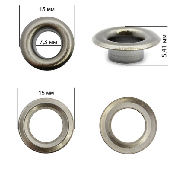 Люверсы нерж.сталь New Star №5 (? 7,3мм, h 5,41мм) цв. никель черный уп. 1000шт