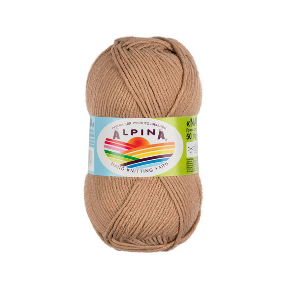 Пряжа ALPINA NANA (70% хлопок, 30% полиамид) 10х50г/105м цв.07 т.бежевый