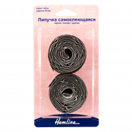 32672_Липучка самоклеющаяся черная, 20 мм, 1,25 м