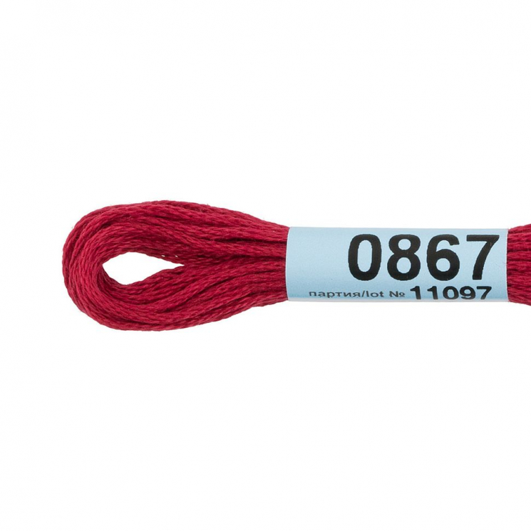 Нитки для вышивания Gamma мулине (0820-3070) 100% хлопок 24 x 8 м цв.0867 т.красный