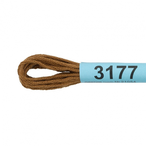 Нитки для вышивания Gamma мулине (3173-6115) 100% хлопок 24 x 8 м цв.3177 коричневый-хаки