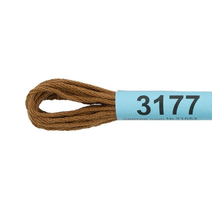 Нитки для вышивания Gamma мулине (3173-6115) 100% хлопок 24 x 8 м цв.3177 коричневый-хаки