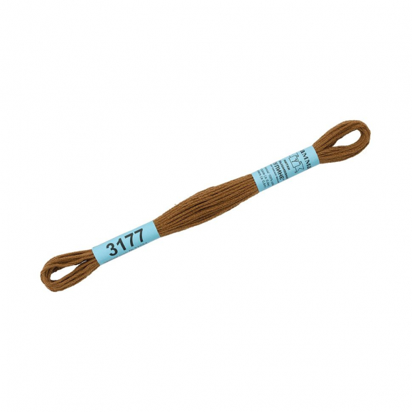 Нитки для вышивания Gamma мулине (3173-6115) 100% хлопок 24 x 8 м цв.3177 коричневый-хаки