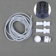 Шнурки эластичные с фиксатором  TBY.RR195 3мм цв.195 белый 1 пара